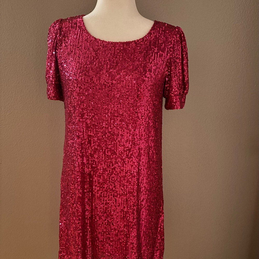 Cable & Gauge Sparkling Hot Pink Mini Dress